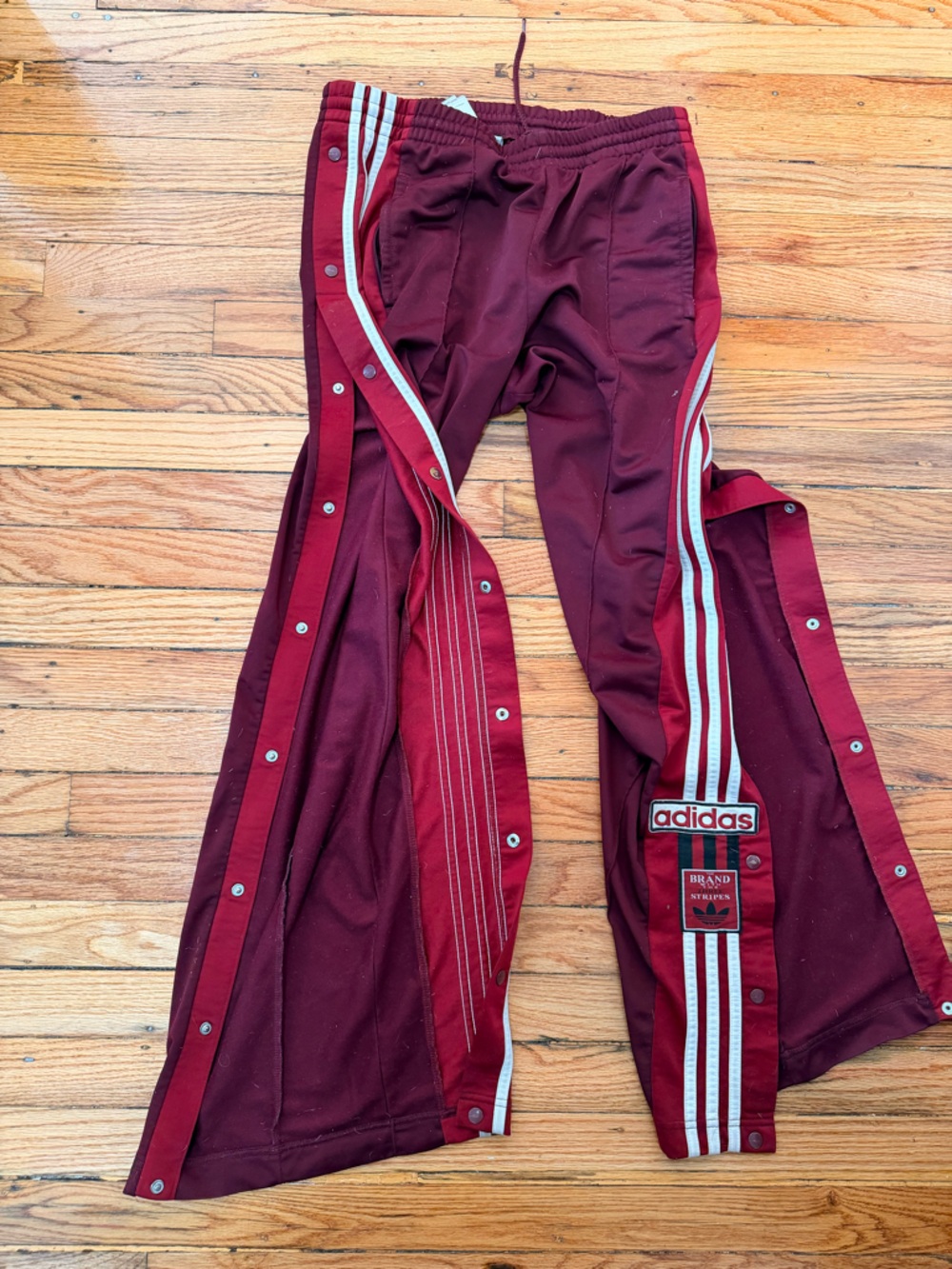 adidas Women's Red Originals Adibreak Popper Track Pants In Maroon size S/M